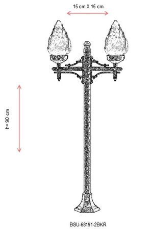 AVONNI BSU-68191-2BKR Kahverengi Boyalı Dış Mekan Aydınlatma E27 Metal ABS Akrilik Cam 15x15cm