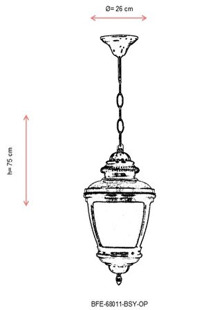 AVONNI BFE-68011-BSY-OP Kahverengi/Siyah Boyalı Dış Mekan Aydınlatma E27 Aluminyum Polikarbon Cam 26cm