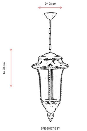 AVONNI BFE-68027-BSY Siyah Boyalı Dış Mekan Aydınlatma E27 Aluminyum Akrilik Cam 28cm