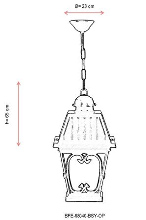 AVONNI BFE-68040-BSY-OP Siyah Boyalı Dış Mekan Aydınlatma E27 Aluminyum Cam 23cm