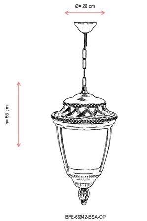 AVONNI BFE-68042-BSA-OP Sarı Boyalı Dış Mekan Aydınlatma E27 Aluminyum Polikarbon Cam 28cm