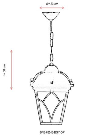 AVONNI BFE-68043-BSY-OP Siyah Boyalı Dış Mekan Aydınlatma E27 Aluminyum Cam 23cm