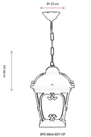 AVONNI BFE-68044-BSY-OP Siyah Boyalı Dış Mekan Aydınlatma E27 Aluminyum Cam 23cm