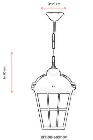 AVONNI BFE-68046-BSY-OP Siyah Boyalı Dış Mekan Aydınlatma E27 Aluminyum Cam 23cm