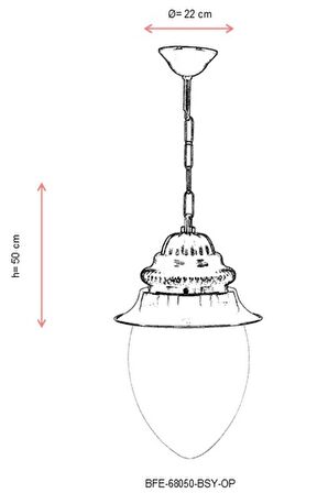 AVONNI BFE-68050-BSY-OP Sarı/Siyah Boyalı Dış Mekan Aydınlatma E27 Aluminyum Döküm Dip Akrilik Cam 22cm