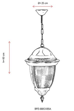 AVONNI BFE-68053-BSA Sarı Boyalı Dış Mekan Aydınlatma E27 Aluminyum Döküm Dip Polikarbon Cam 25cm