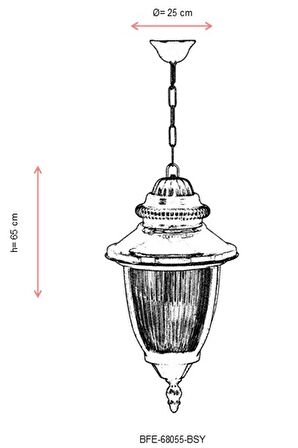 AVONNI BFE-68055-BSY Kahverengi/Siyah Boyalı Dış Mekan Aydınlatma E27 Aluminyum Polikarbon Cam 25cm