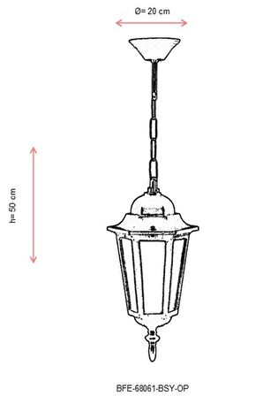 AVONNI BFE-68061-BSY-OP Siyah Boyalı Dış Mekan Aydınlatma E27 Aluminyum Cam 20cm