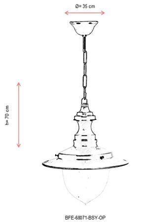 AVONNI BFE-68071-BSY-OP Siyah Boyalı Dış Mekan Aydınlatma E27 Aluminyum Polikarbon Cam 35cm