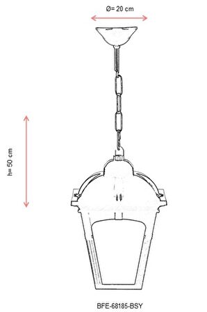 AVONNI BFE-68185-BSY Siyah Boyalı Dış Mekan Aydınlatma E27 ABS Polikarbon Cam 20cm