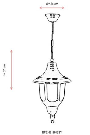 AVONNI BFE-68190-BSY Siyah Boyalı Dış Mekan Aydınlatma E27 ABS Polikarbon Cam 24cm