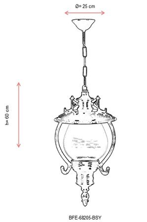 AVONNI BFE-68205-BSY Siyah Boyalı Dış Mekan Aydınlatma E27 ABS Akrilik Cam 25cm