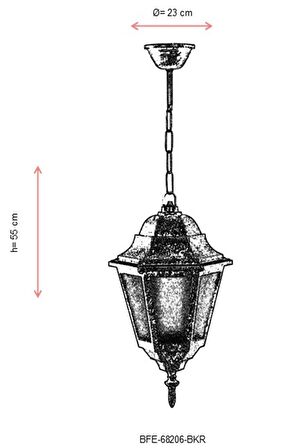 AVONNI BFE-68206-BKR Kahverengi Boyalı Dış Mekan Aydınlatma E27 ABS Polikarbon Cam 23cm