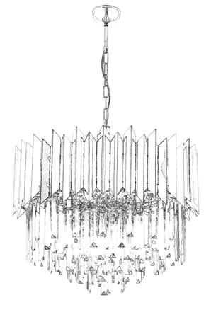 AVONNI AV-60101-S55 Sarı Kaplama Modern Avize E27 Metal Kristal 55cm
