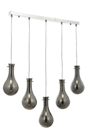 AVONNI AV-60092-5KY Krom Kaplama Modern Avize E14 Metal Cam 80x15cm