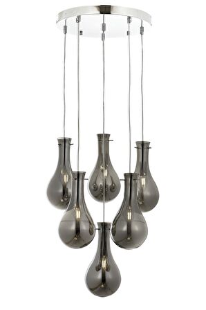 AVONNI AV-60092-6KT Krom Kaplama Modern Avize E14 Metal Cam 50cm