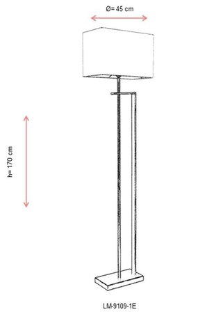 AVONNI LM-9109-1E Eskitme Kaplama Lambader E27 Metal Kumaş Dekoratif Salon Aydınlatma 170 cm - Teşhir