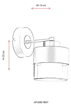 Avonni Ap-60193-1Bsy Cam - Metal Modern İç Mekan Duvar Siyah Aplik 