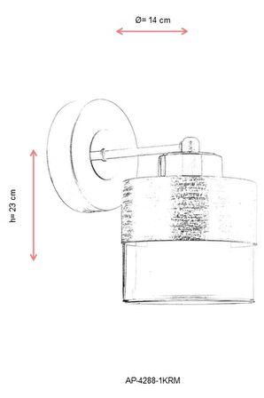 Avonni Ap-60193-1Krm Cam - Metal Modern İç Mekan Duvar Aplik 