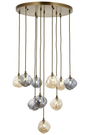 AVONNI AV-60211-10ET Eskitme Kaplama Modern Avize G9 Metal Cam 55cm