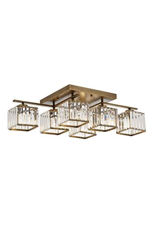 AVONNI AV-60230-6E Eskitme Kaplama Modern Avize E27 Metal Kristal 80x40cm