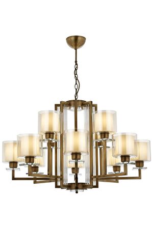 AVONNI AV-60190-12E Eskitme Kaplama Modern Avize E27 Metal Cam 105cm