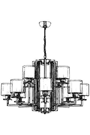 AVONNI AV-60190-12K Krom Kaplama Modern Avize E27 Metal Cam 105cm