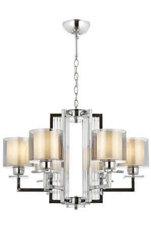 AVONNI AV-60190-6K Krom Kaplama Modern Avize E27 Metal Cam 70cm