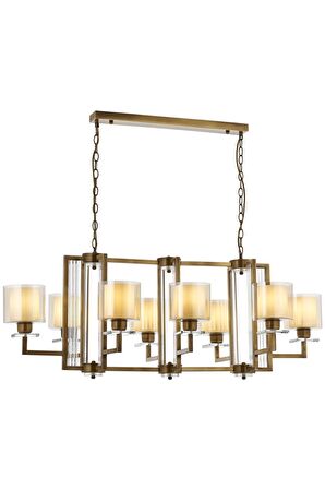 AVONNI AV-60190-8E-YM Eskitme Kaplama Modern Avize E27 Metal Cam 110x60cm