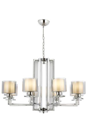 AVONNI AV-60190-8K Krom Kaplama Modern Avize E27 Metal Cam 80cm