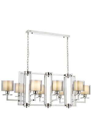AVONNI AV-60190-8K-YM Krom Kaplama Modern Avize E27 Metal Cam 110x60cm