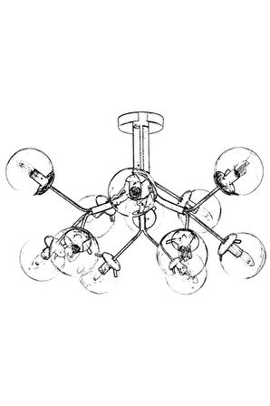 AVONNI AV-60191-12E Eskitme Kaplama Modern Avize E14 Metal Cam 80cm