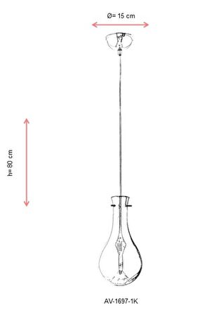 AVONNI AV-60092-1K Krom Kaplama Modern Avize E14 Metal Cam 15cm