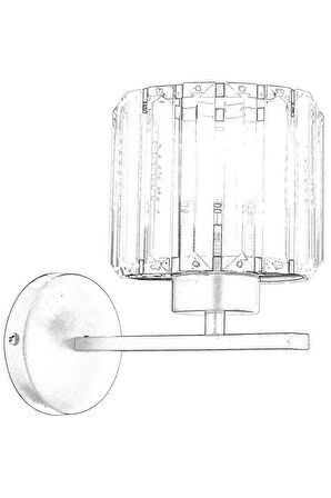 Avonni Ap-65244-1Bsy Metal Modern İç Mekan Duvar Siyah Aplik 