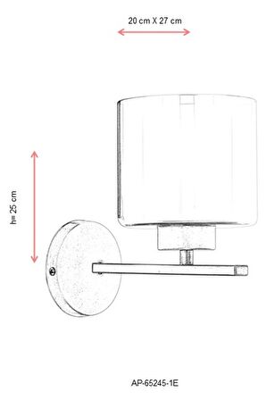 Avonni Ap-65245-1E Cam - Metal Eskitme İç Mekan Duvar Aplik 