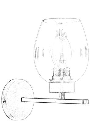 Avonni Ap-65246-1E Cam - Metal Eskitme İç Mekan Duvar Aplik 