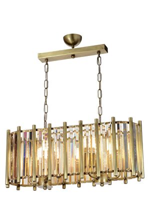 AVONNI AV-65222-YM-E Eskitme Kaplama Modern Avize E14 Metal Kristal 65x22cm