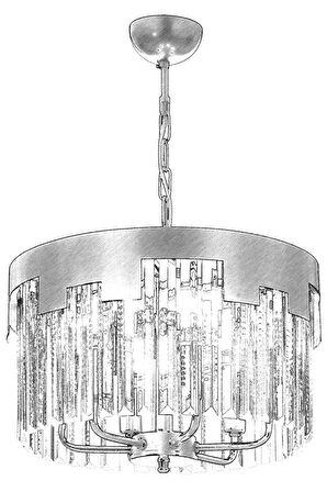 AVONNI AV-65225-BSY40 Siyah Boyalı Klasik Avize E14 Metal Kristal 40cm