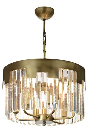 AVONNI AV-65225-E40 Eskitme Kaplama Klasik Avize E14 Metal Kristal 40cm