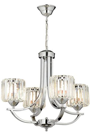 AVONNI AV-65226-4K Krom Kaplama Modern Avize E27 Metal Kristal 55cm