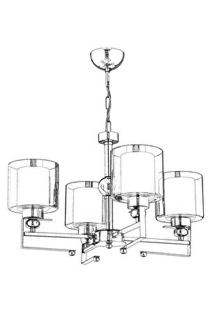 AVONNI AV-65227-4K Krom Kaplama Modern Avize E27 Metal Cam 58cm