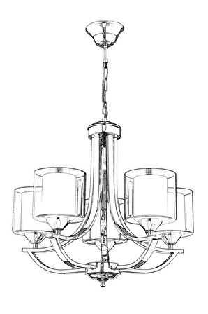 AVONNI AV-65228-5K Krom Kaplama Modern Avize E27 Metal Cam 55cm