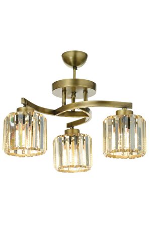 AVONNI AV-65229-3E Eskitme Kaplama Modern Avize E27 Metal Kristal 58cm
