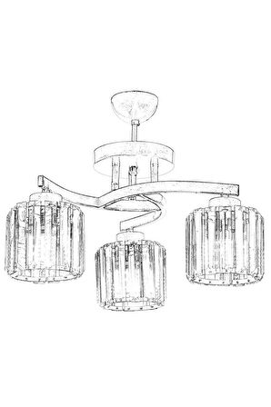 AVONNI AV-65229-3E Eskitme Kaplama Modern Avize E27 Metal Kristal 58cm