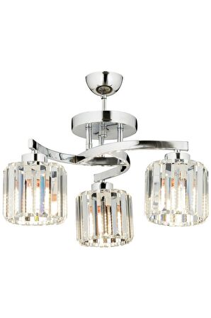AVONNI AV-65229-3K Krom Kaplama Modern Avize E27 Metal Kristal 58cm