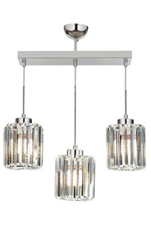 AVONNI AV-65230-3KY Krom Kaplama Modern Avize E27 Metal Kristal 54x15cm