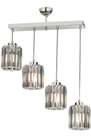 AVONNI AV-65230-4KY Krom Kaplama Modern Avize E27 Metal Kristal 64x15cm