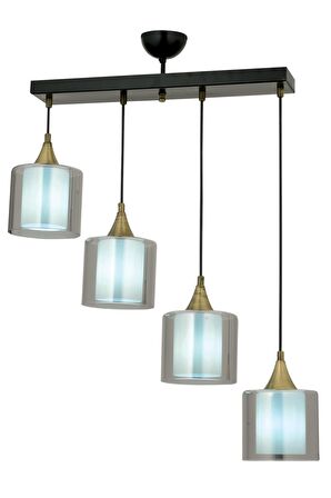 AVONNI AV-65233-4Y-BSY-F Siyah Boyalı Modern Avize E27 Metal Cam 70x14cm