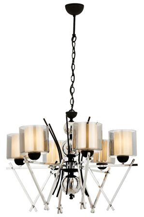 AVONNI AV-60289-6K Krom Kaplama Modern Avize E27 Metal Cam 66cm