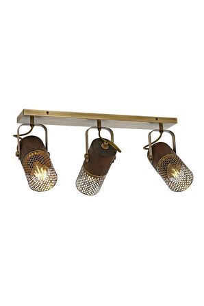 AVONNI AR-60265-3EY Eskitme Kaplama Modern Avize E27 Metal Ahşap 60x30cm
